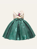 V-neck Flower Party Dress - CCMOM