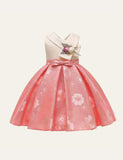 V-neck Flower Party Dress - CCMOM